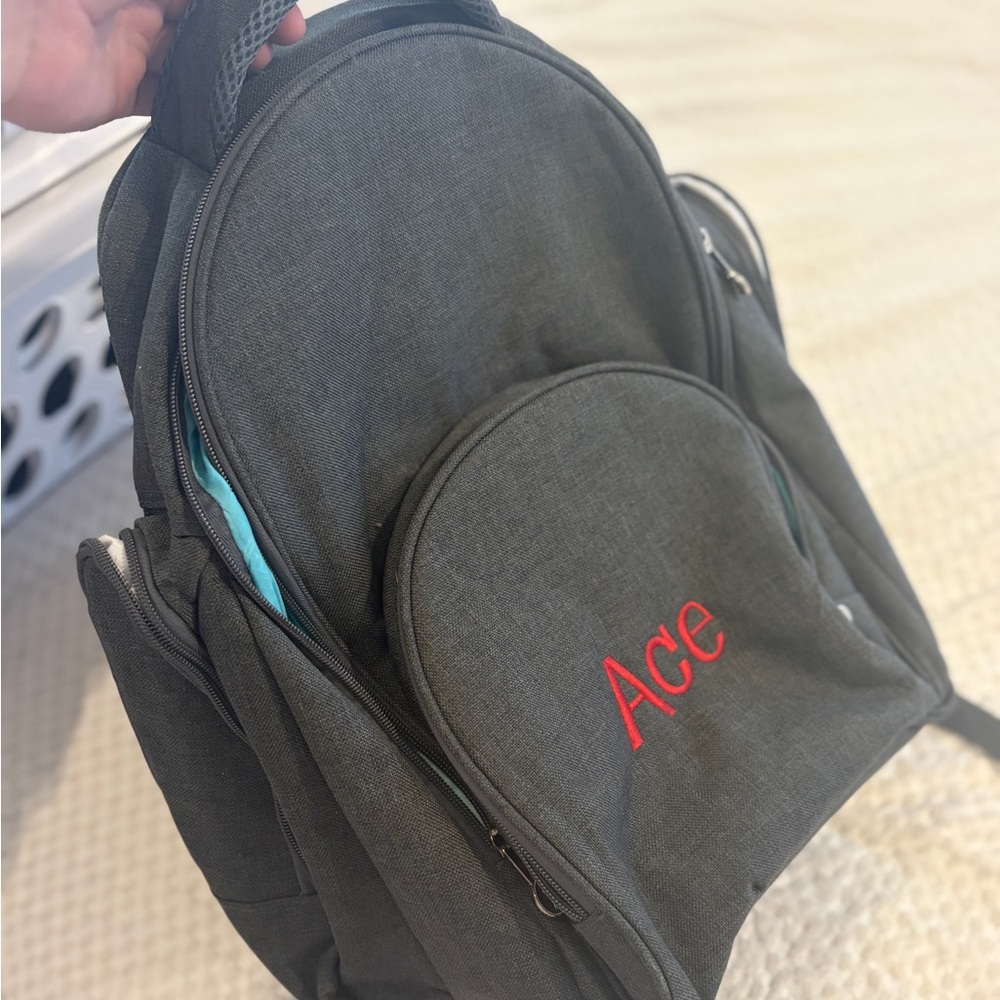 Gray Backpack Personalized “ACE” - Picture 2 of 3